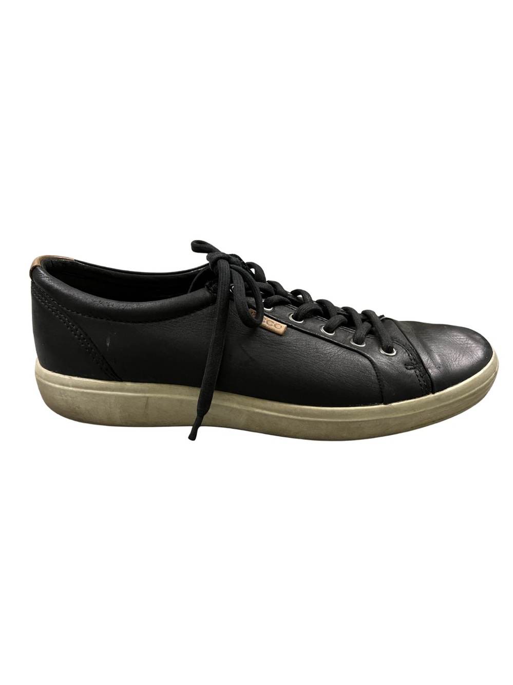 Ecco Soft 7 Leather Sneakers Mens 9 / 9.5 Black Lace-Up Comfort Outdoor Shoes